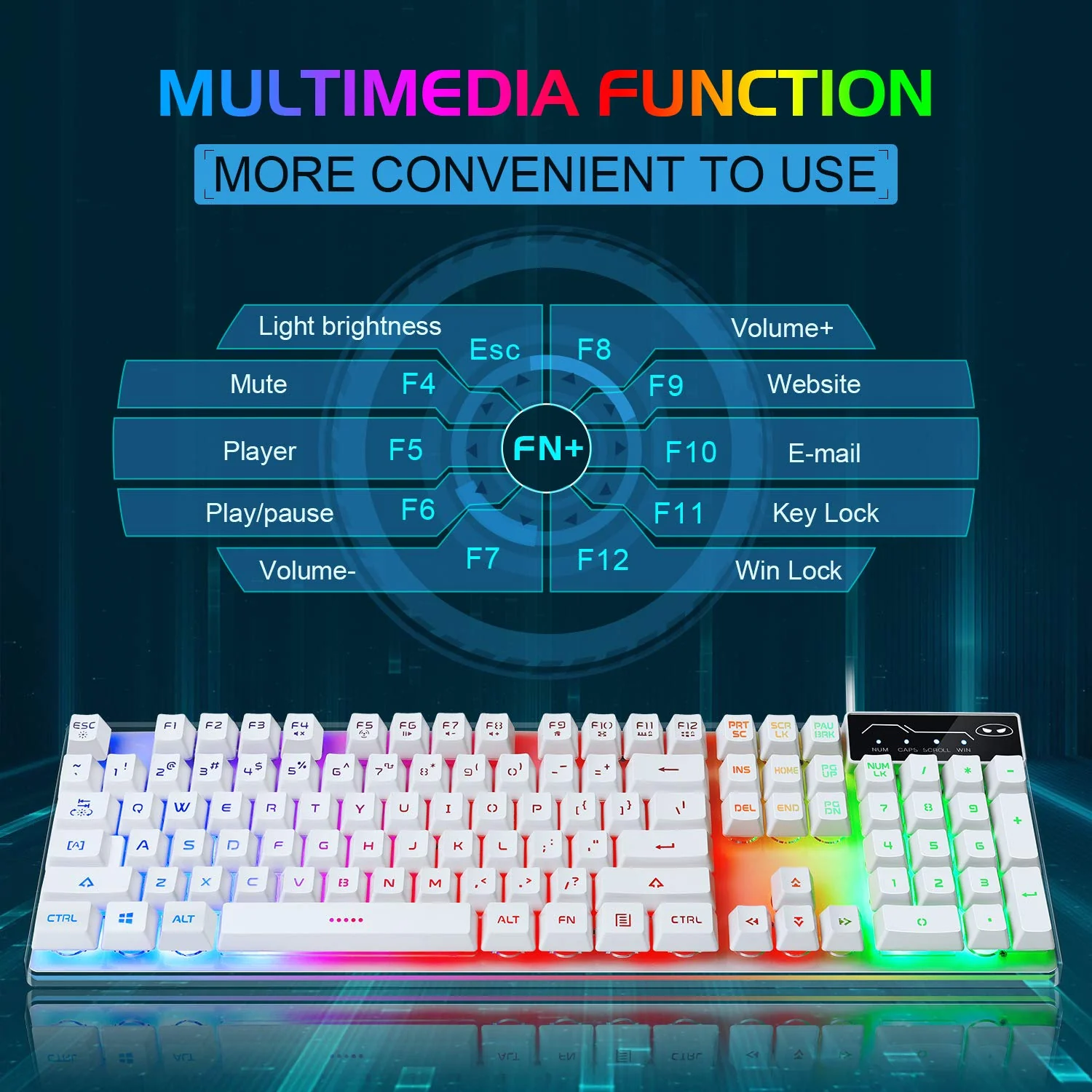 Teclado y Ratón Gamer K1, con Iluminación RGB LED - Imagen 9